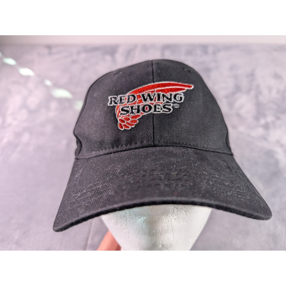 Red Wing Shoes Hat Mens Black Cotton Embroidered Logo Adjustable Baseball Cap